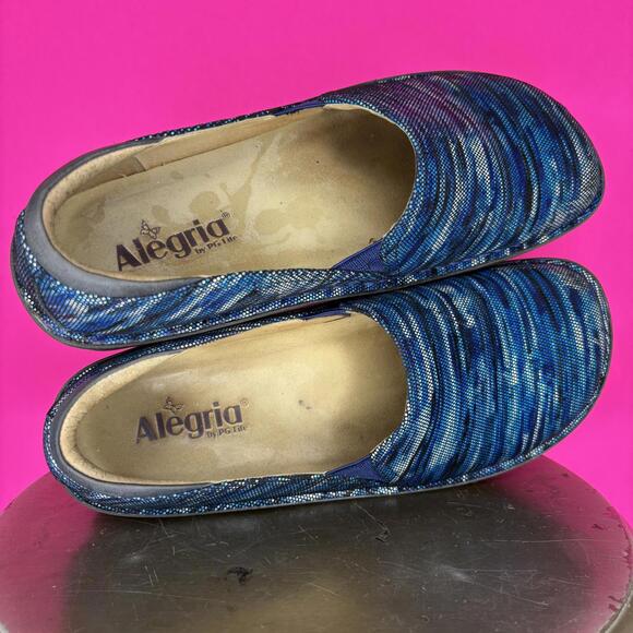 Alegria Debra Wavy Navy Leather Slip-On Loafer Sz 41 - Picture 7 of 9